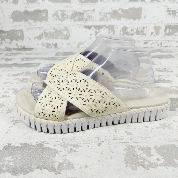 Ilse Jacobsen Shoes - NEW Ilse Jacobsen Tulip Milk Cream Cross Band Sandals Slide B57
